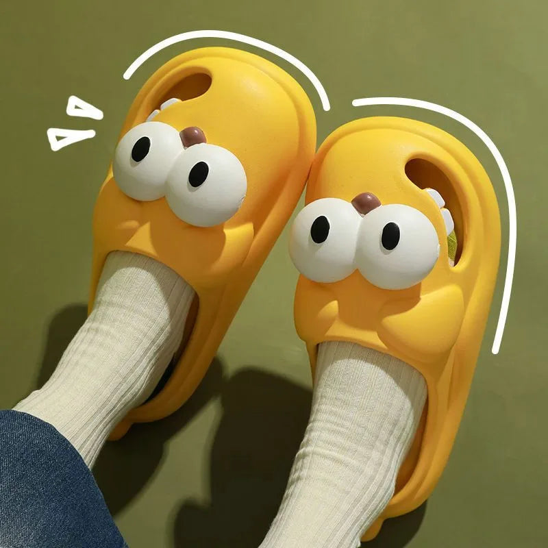 Women Shoes Summer Beach Cloud Big Eyes Dog Cartoon Cute Kawaii Slides Sandal Funny Flip Flops Soft Sole Non Slip ĐонŃкио