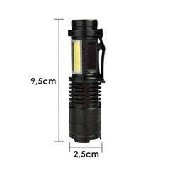 Mini LED Flashlight COB Portable Usb Rechargeable Tactical Dual