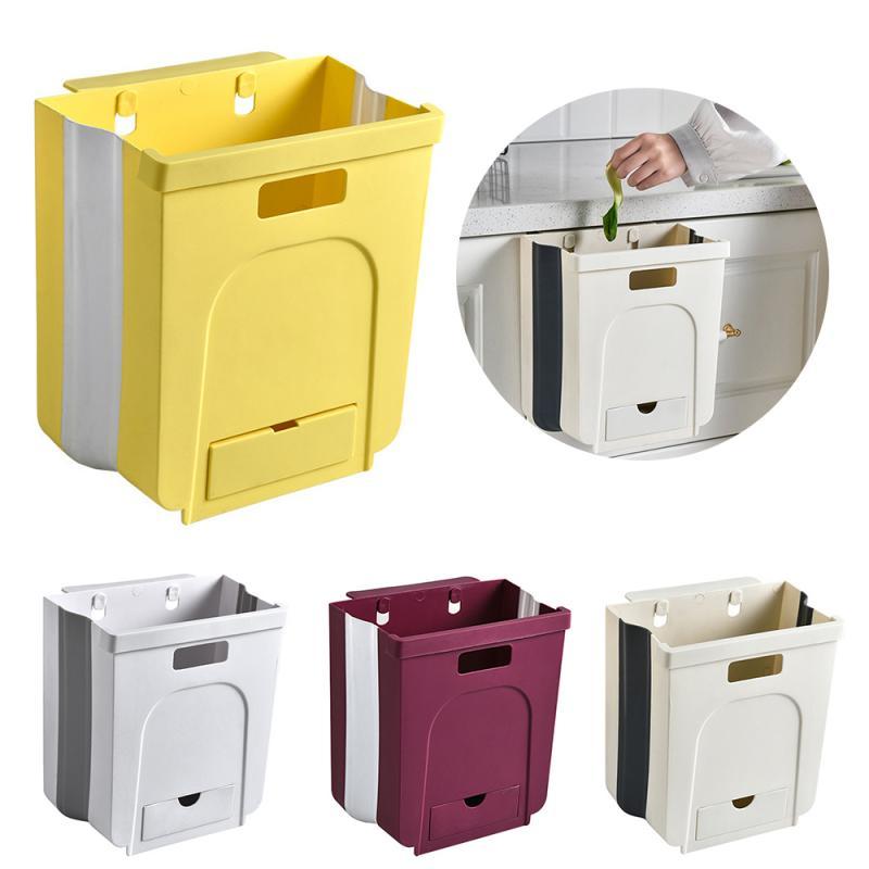 Hanging folding hanging household trash can