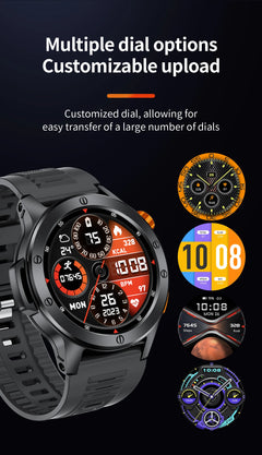 LIGE Sport Smart Watch LED Light Wireless Call Connect Phone Heart Rate Health Monitoring IP68 Waterproof Outdoor Men Smartwatch