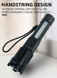 30W P50 COB Strong Light Flashlight Portable Rechargeable Bright Household LED Lamp Built in Battery with Power Display