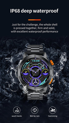 LIGE Sport Smart Watch LED Light Wireless Call Connect Phone Heart Rate Health Monitoring IP68 Waterproof Outdoor Men Smartwatch