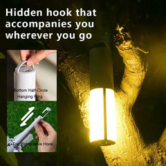 Folding Outdoor Portable Rechargeable Camping Torch Emergency Lamp High Capacity Lighting Dimmable Tent Hanging Light Lantern