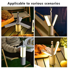 Folding Outdoor Portable Rechargeable Camping Torch Emergency Lamp High Capacity Lighting Dimmable Tent Hanging Light Lantern