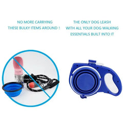 4 in 1 Dog Retractable Leash Detachable Kettle Pet Leash Multi-functional Dog Leash Handle with Lunch Box Retractable Dog Leash