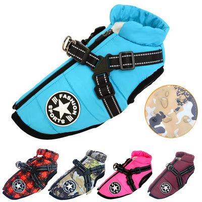 Large Pet Dog Jacket With Harness