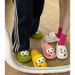 Women Shoes Summer Beach Cloud Big Eyes Dog Cartoon Cute Kawaii Slides Sandal Funny Flip Flops Soft Sole Non Slip Женские