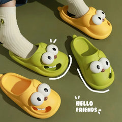 Women Shoes Summer Beach Cloud Big Eyes Dog Cartoon Cute Kawaii Slides Sandal Funny Flip Flops Soft Sole Non Slip Женские